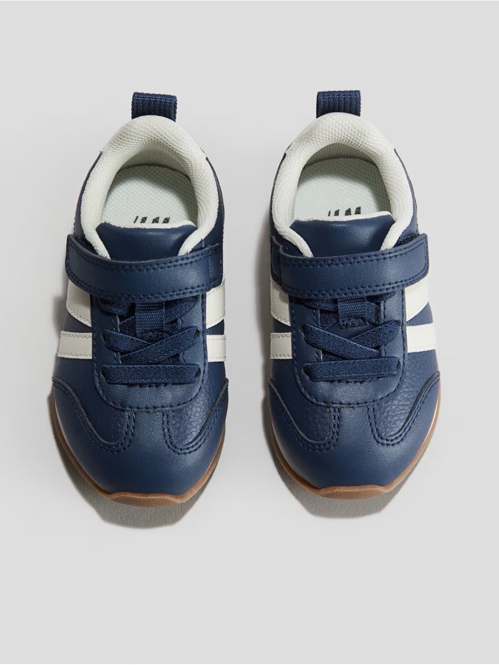 Toddler Boy H&M Navy and Cream Kids Sneaker with Velcro Strap